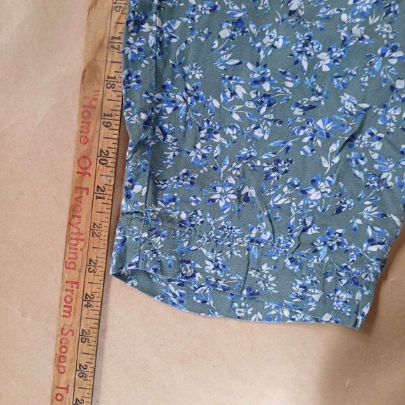 Jessica Simpson Pants XXL Green Floral Blue Pull On Light Womens Cottagecore - Picture 12 of 12